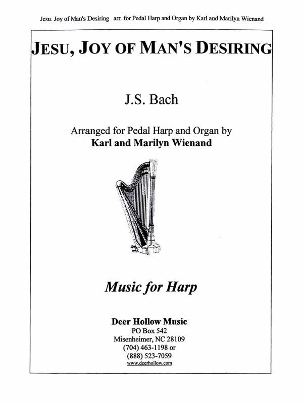 Harp Sheet Music Jesu Joy Of Man S Desiring Harp Organ By Bach J S Wienand K M
