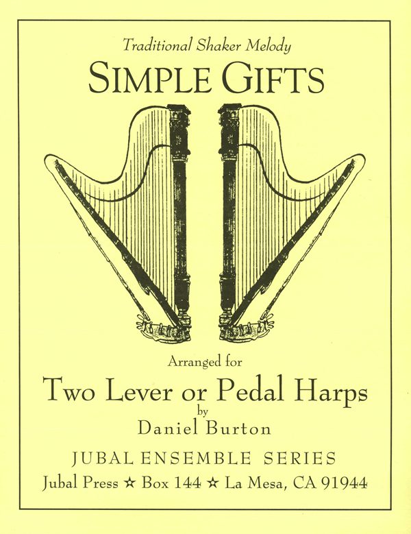 Harp Sheet Music Simple Gifts (2 harps) by BURTON, D.