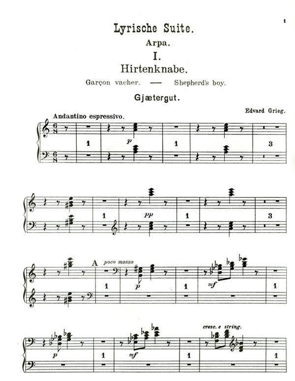 Lyric Suite Op. 54 (harp part)