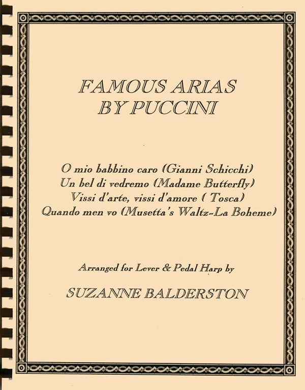 Harp Sheet Music Famous Arias by Puccini by PUCCINI, G./BALDERSTON