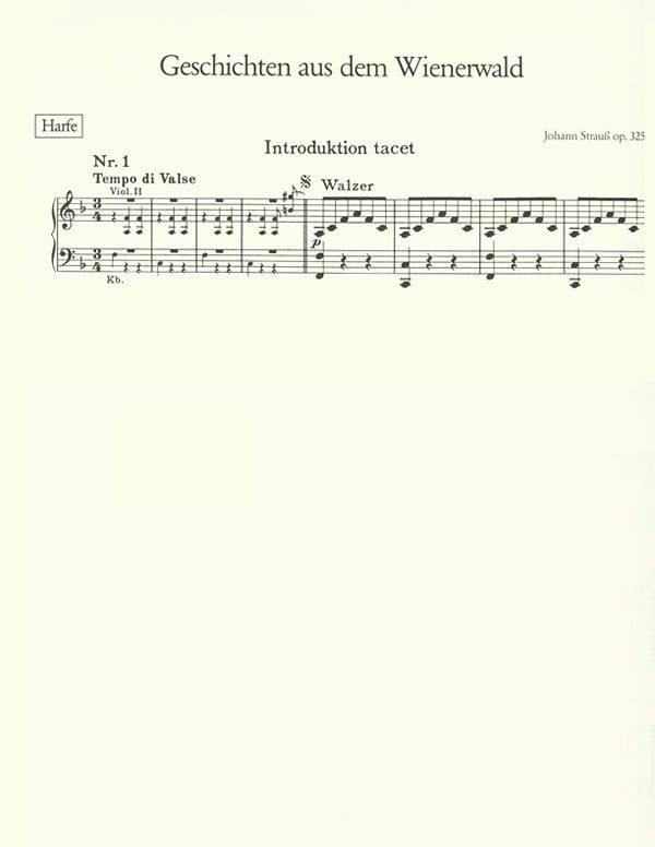 Tales from the Vienna Woods Waltz (harp part)