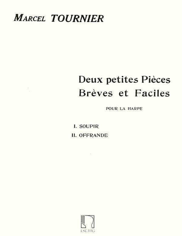 Harp Sheet Music Deux Petites Pièces by TOURNIER, M.