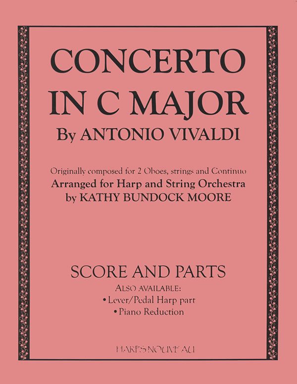 Concerto in C Major RV534 (Pedal or Lever Hp/Str Or) Score & Pts/Moore