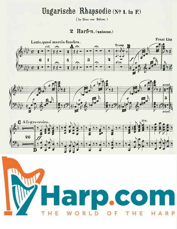 Hungarian Rhapsody No 1 (harp 1 part)