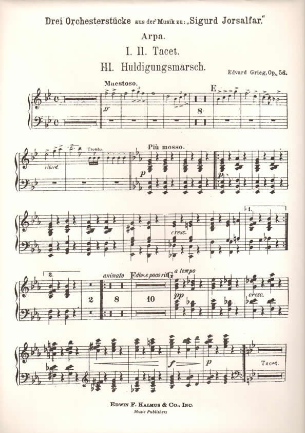 Drei Orchesterstucke aus ''Sigurd Jorsalfar''