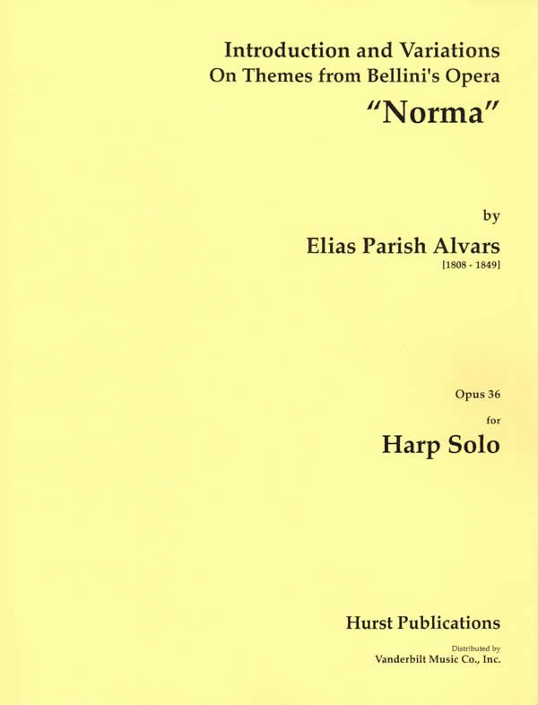 Harp Sheet Music: Introduction & Variations on Themes from opera Norma ...