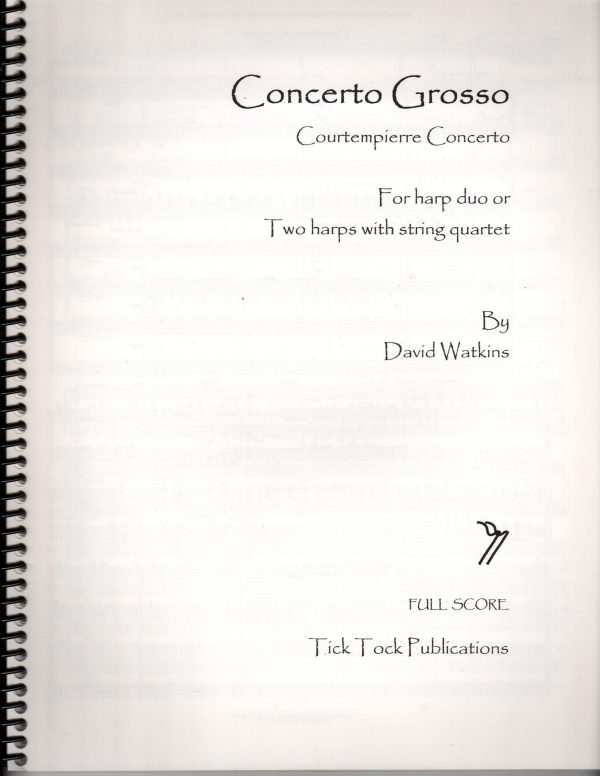 Concerto Grosso for Harp Duo or Two Harps w/ String Quartet FULL SCORE