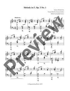 Melody in F, Op. 3, No. 1 – Anton Rubinstein Sheet music for Piano (Solo)