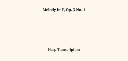 Melody in F, Op. 3 No. 1 sheet music for piano solo