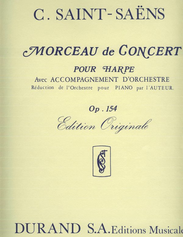 Morceau De Concert, Op. 154 - for Harp and Orchstra (Piano Reduction)