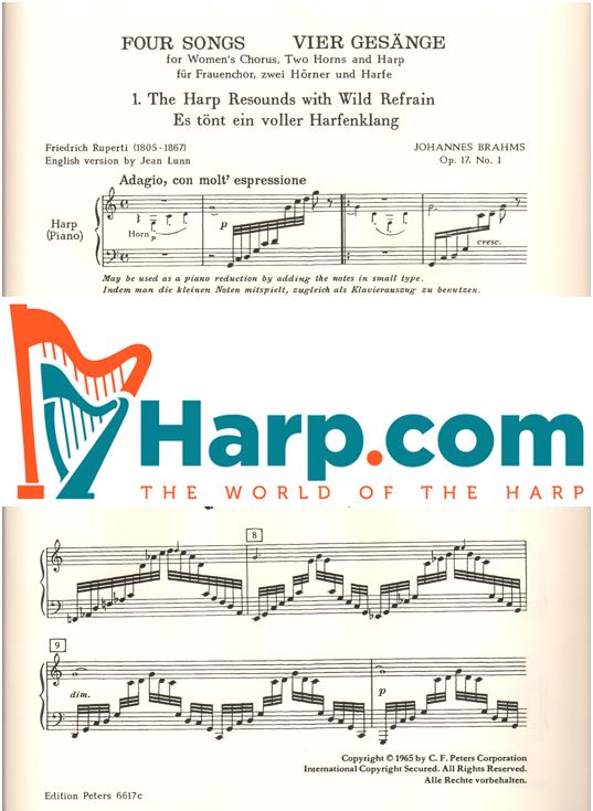 Brahms Four Songs, Op. 17, No. 1, Harp Part
