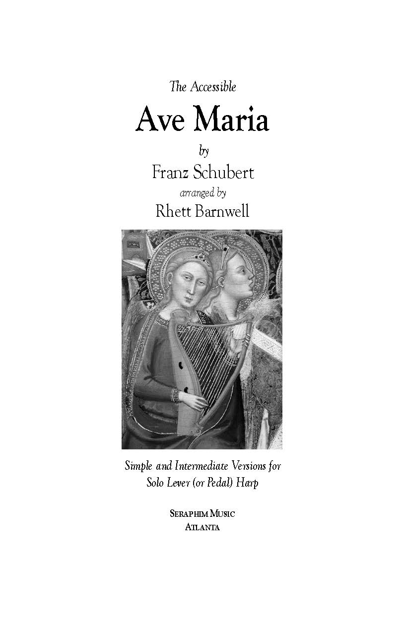 Ave Maria for solo harp with optional voice-Schubert