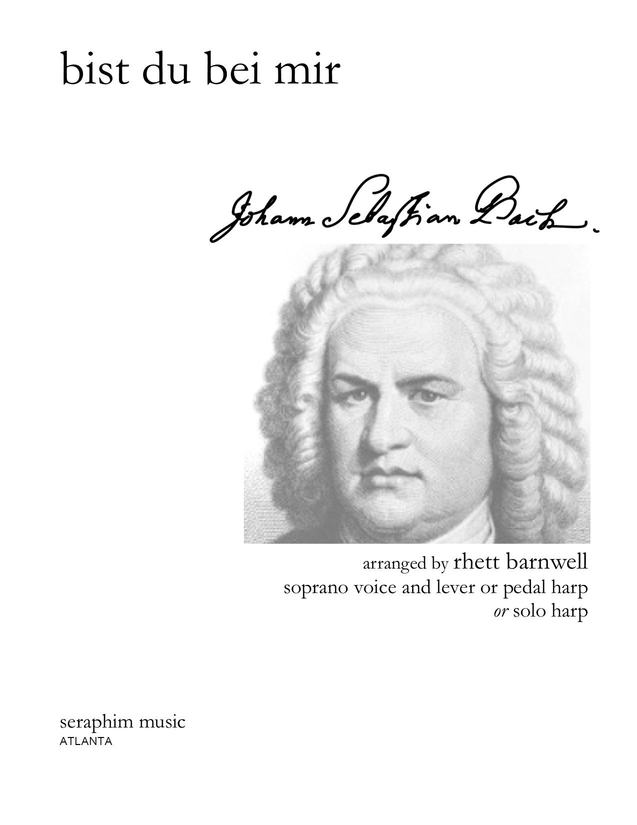 Bist Du Bei Mir for solo harp