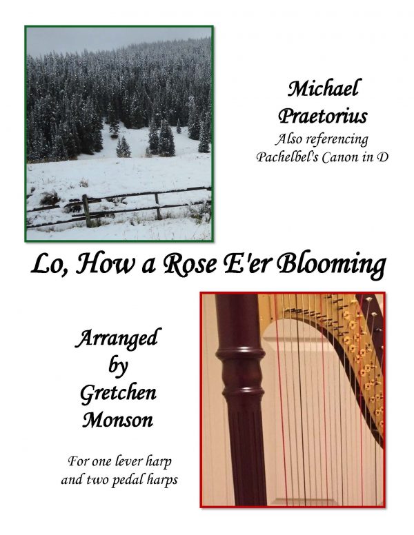 Lo, How a Rose E're Blooming for Two Pedal Harps and One Lever Harp
