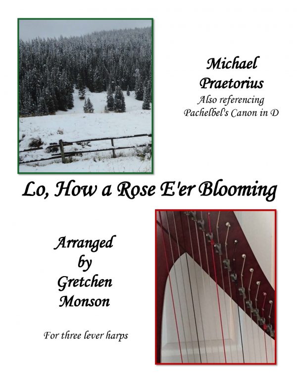 Lo, How a Rose E're Blooming for Three Lever Harps