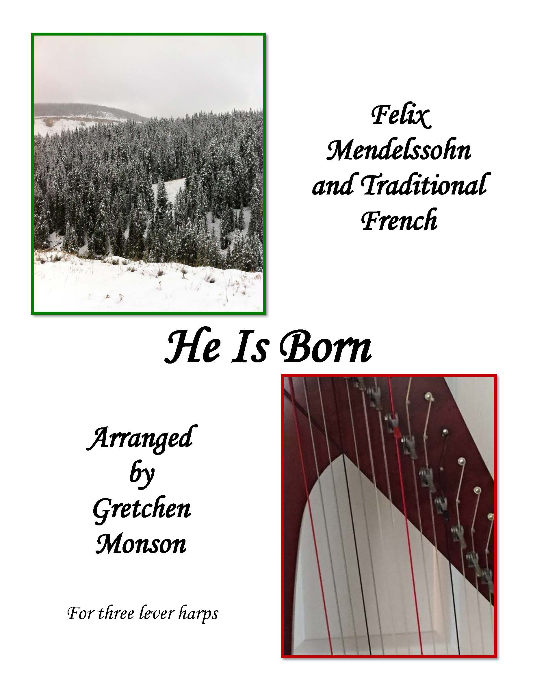 He is Born for Three Lever Harps