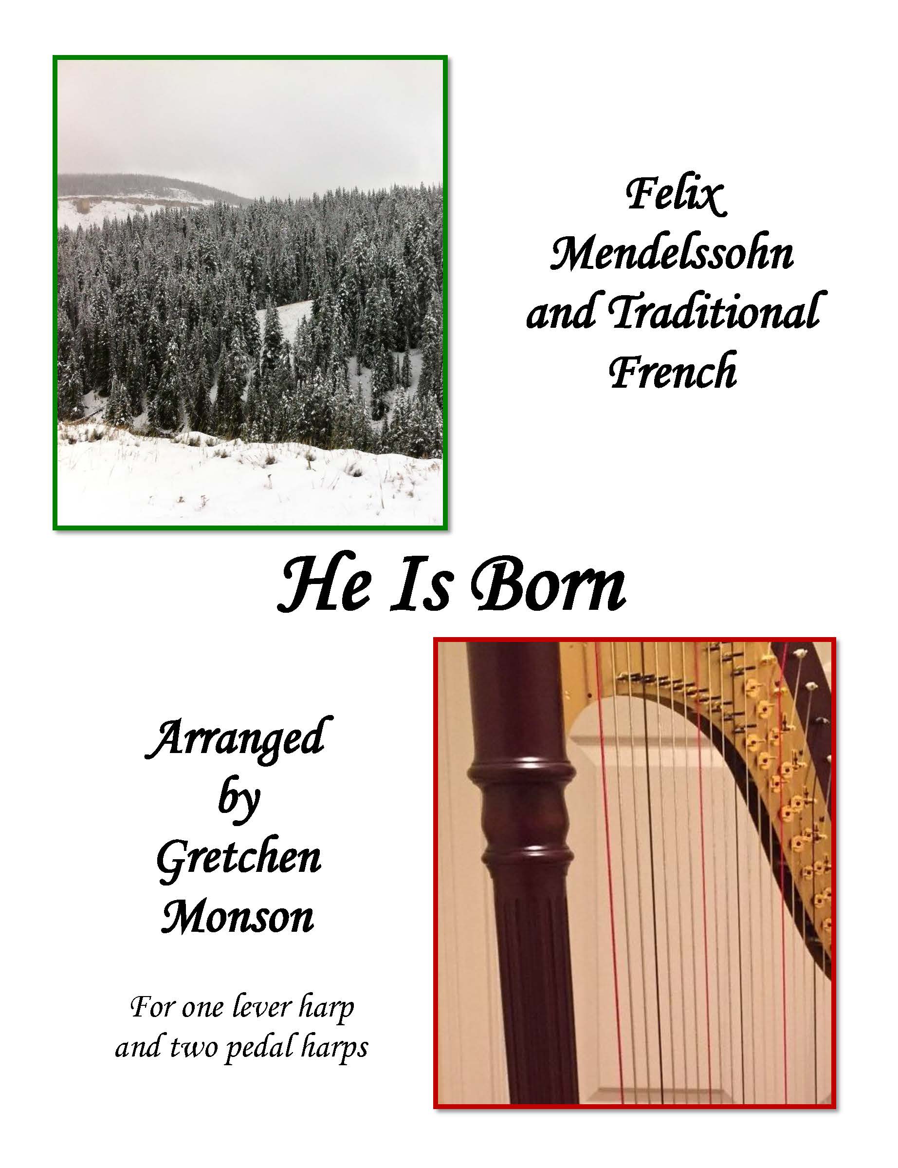 He Is Born for Two Pedal Harps and One Lever Harp