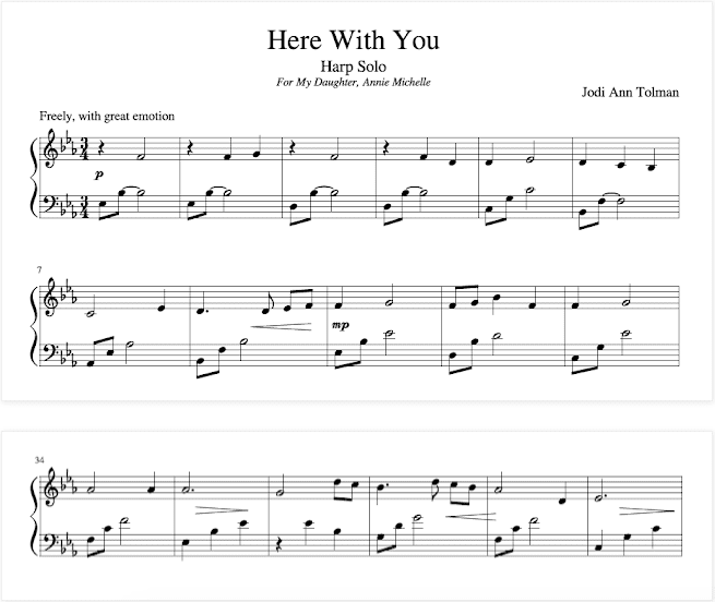 Here With You for Solo Harp - Image 2