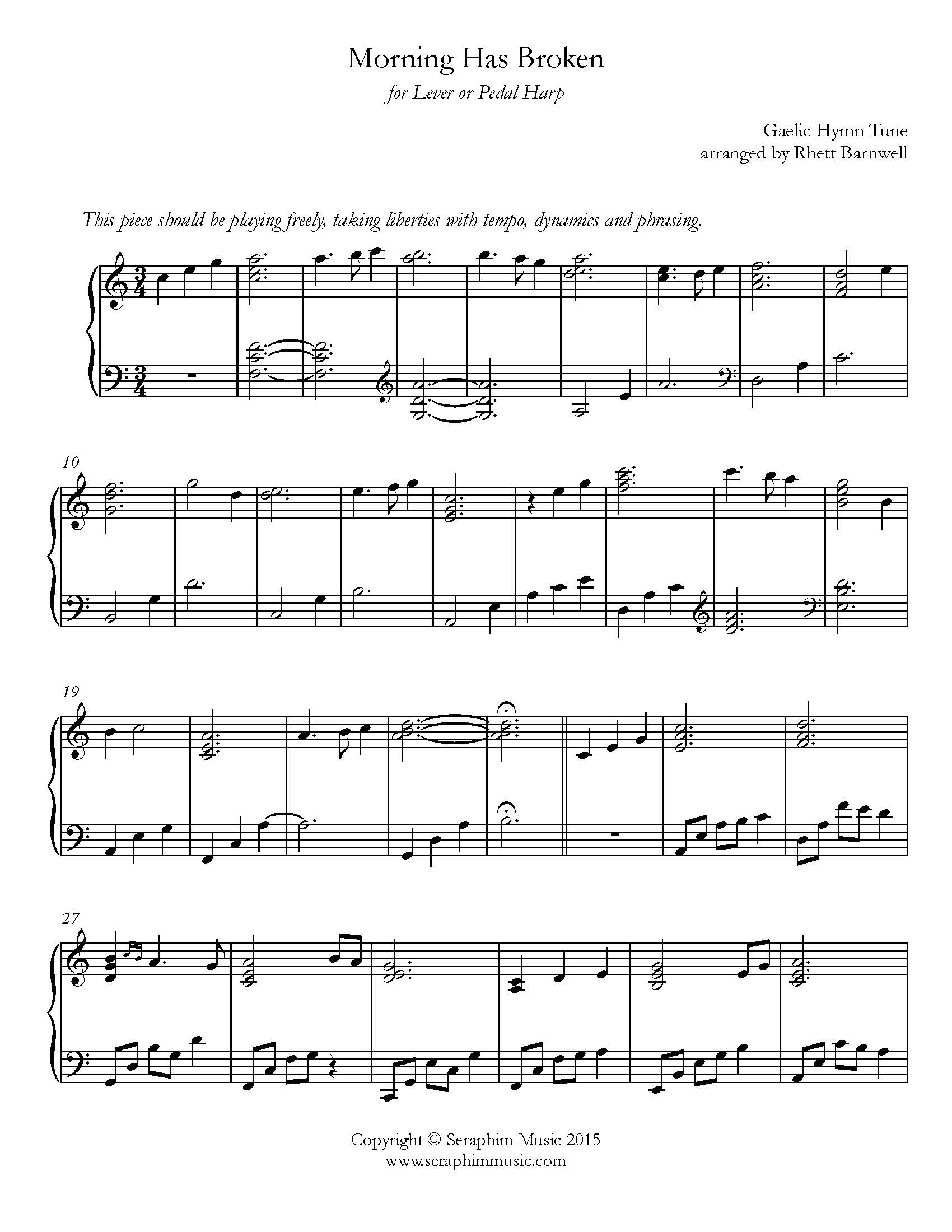 Morning Has Broken for solo harp - Image 2