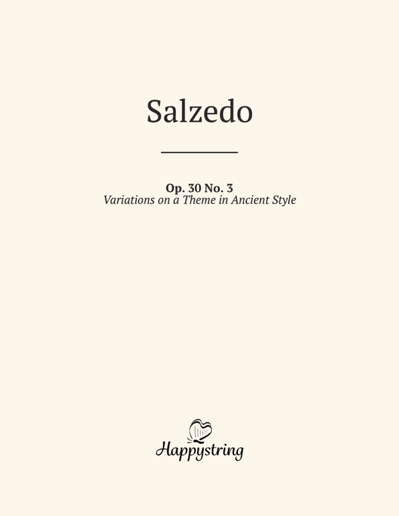 Salzedo Op. 30 No. 3 Variations on a Theme in Ancient Style